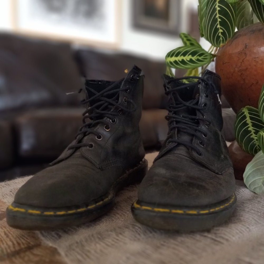 90s Vintage Black Leather Dr. Martens Boots